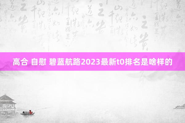 高合 自慰 碧蓝航路2023最新t0排名是啥样的