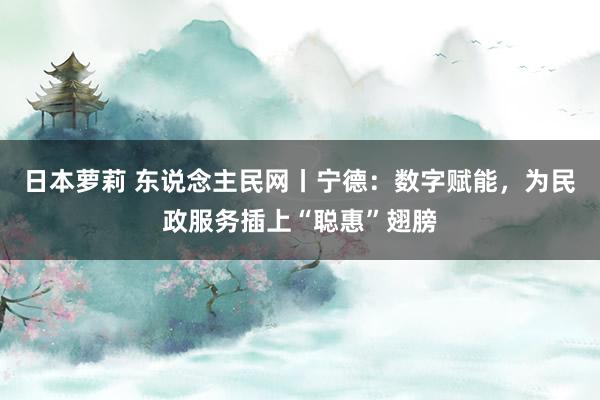 日本萝莉 东说念主民网丨宁德：数字赋能，为民政服务插上“聪惠”翅膀