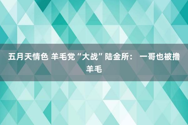 五月天情色 羊毛党“大战”陆金所： 一哥也被撸羊毛