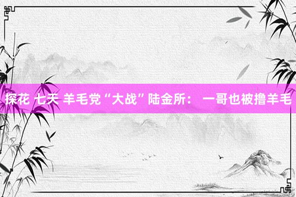 探花 七天 羊毛党“大战”陆金所： 一哥也被撸羊毛