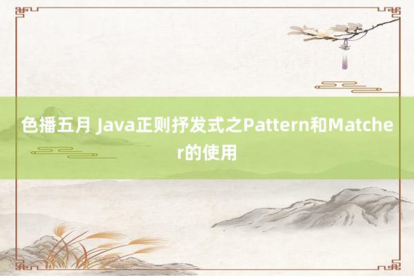 色播五月 Java正则抒发式之Pattern和Matcher的使用