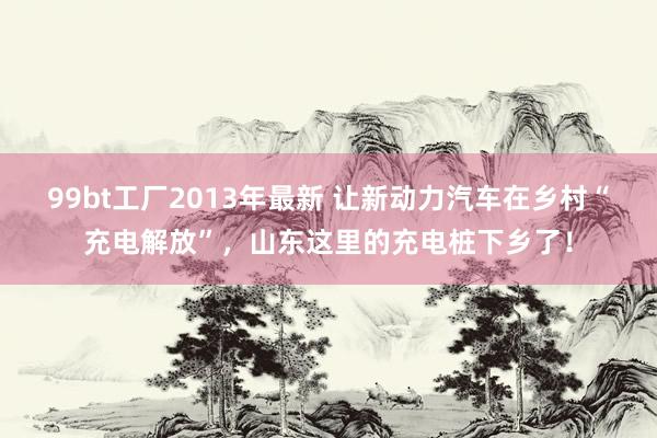 99bt工厂2013年最新 让新动力汽车在乡村“充电解放”，山东这里的充电桩下乡了！