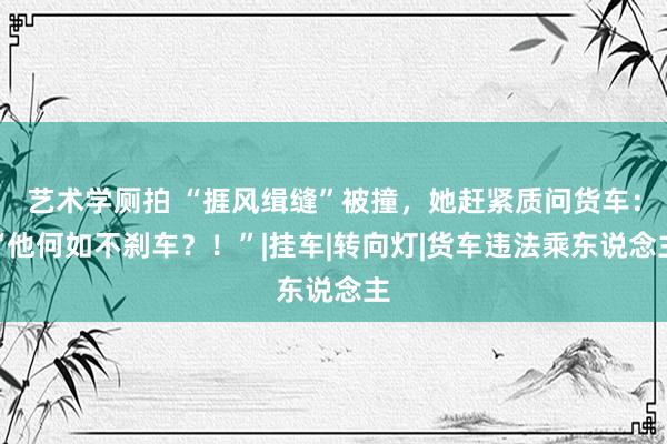 艺术学厕拍 “捱风缉缝”被撞，她赶紧质问货车：“他何如不刹车？！”|挂车|转向灯|货车违法乘东说念主